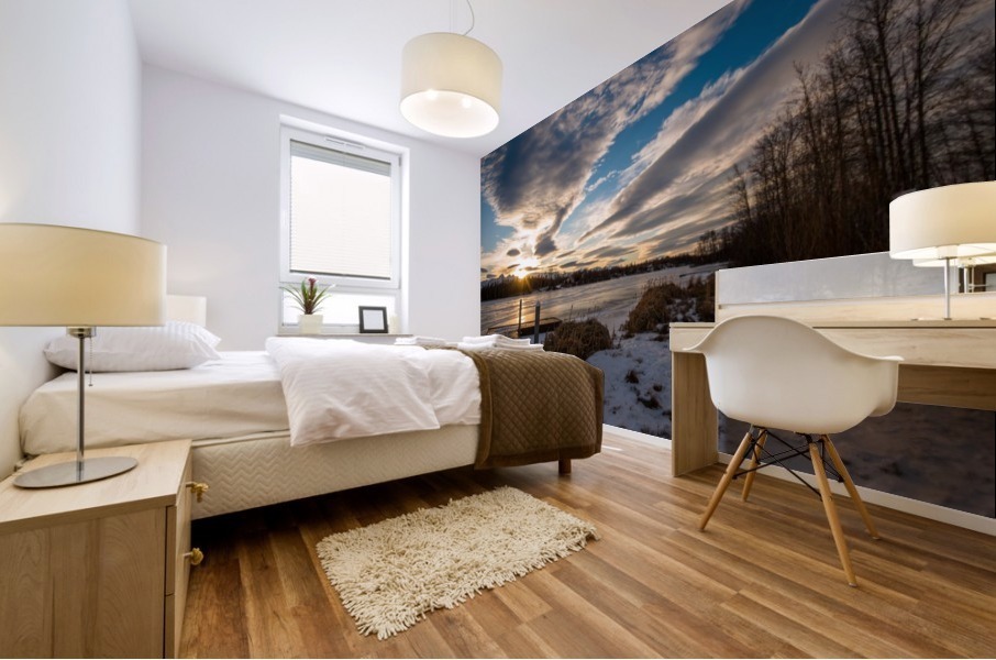 Frozen Lake Sunrise Mural print