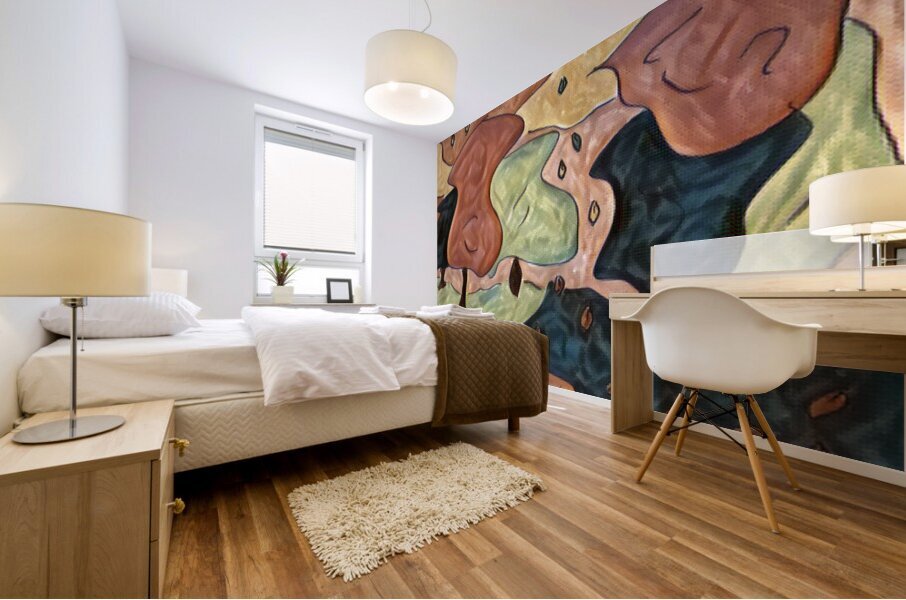 Abstract Autumnal Woodland Mural print