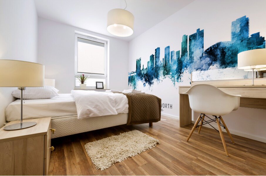 Fort Worth Texas Skyline Mural print