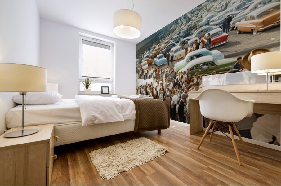 1950s Arkansas Razorback Football Game Day Mural print