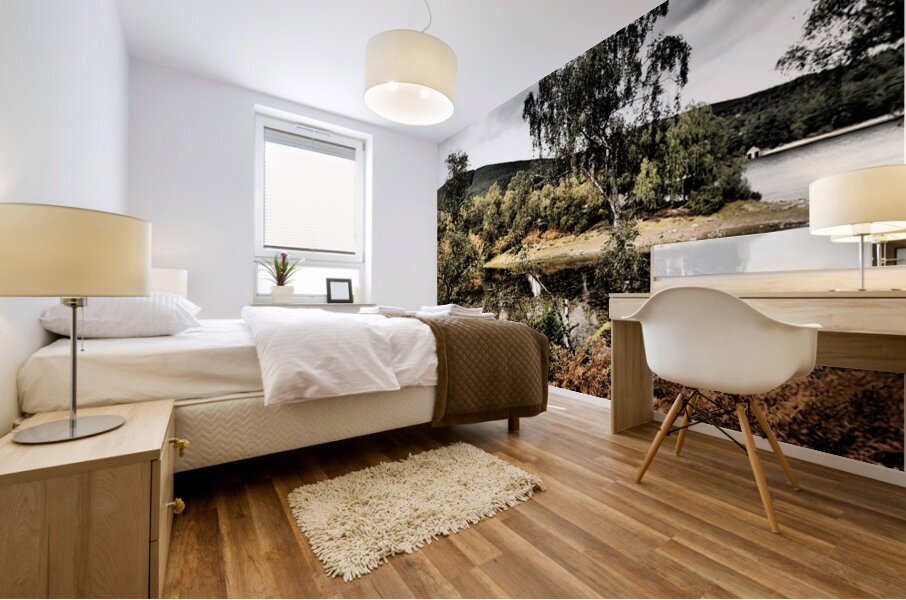 Serene Reflections by Loch Vaa                                                                                                                      Mural print