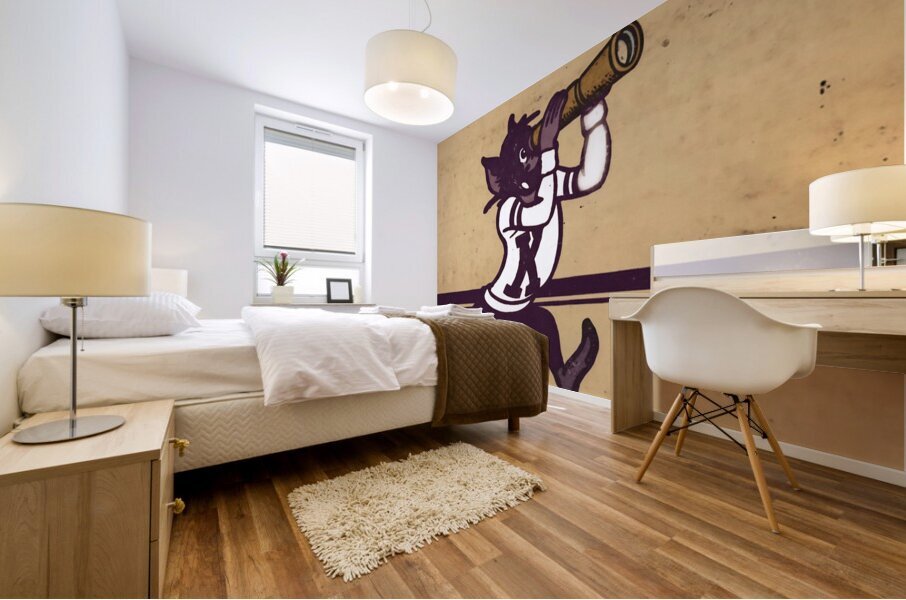 1960s Kansas State Willie Wildcat Cartoon Art Mural print