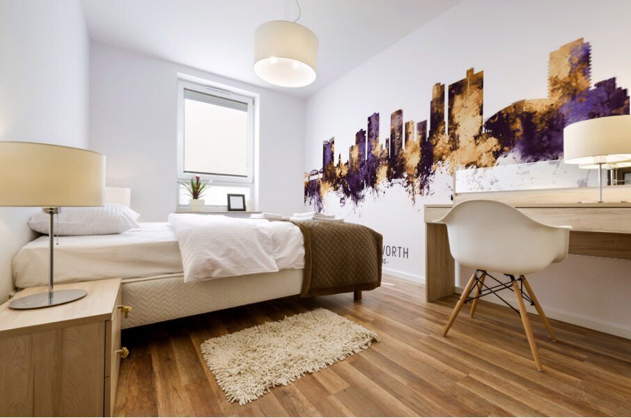 Fort Worth Texas Skyline Mural print