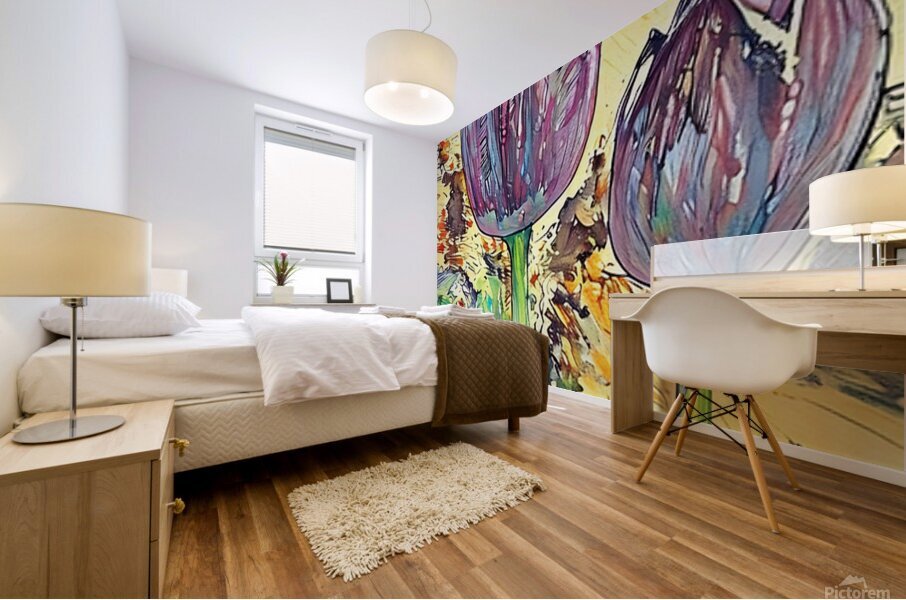Arte 008 painted tulips Mural print