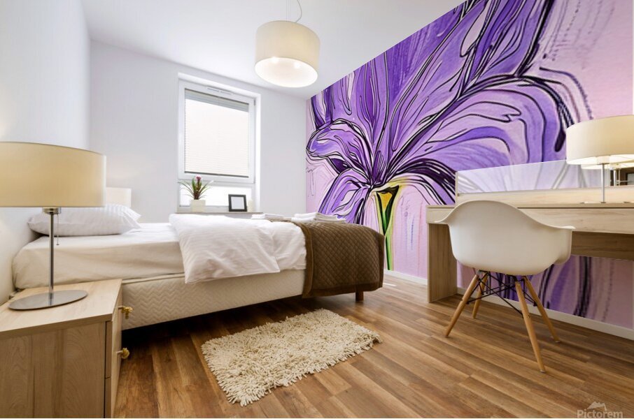 ArtXcl 212 flower purple drawing Mural print