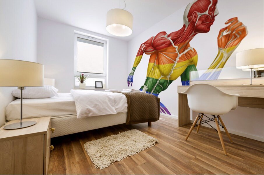 Pride in Motion — Rainbow Runner Anatomy Mural print