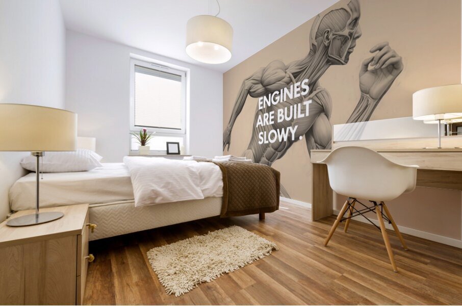 Engines Are Built Slowly — Runner Anatomy Motivation Poster Mural print