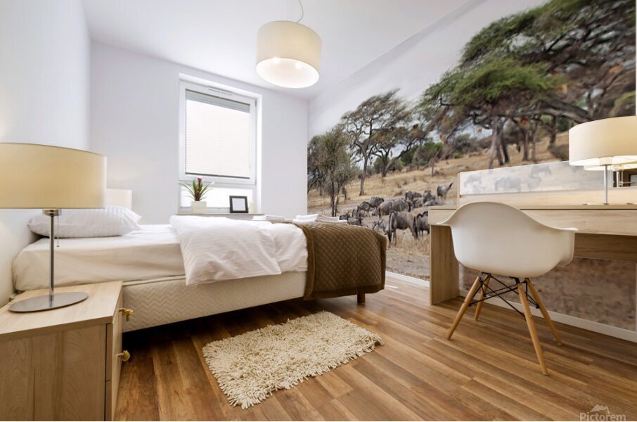 Wildebeest & Warthogs  Mural print