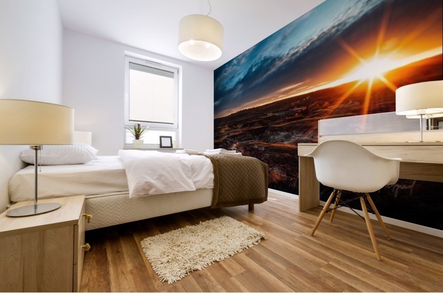 Red Sunset over Drumheller Hi Res   A3 Mural print