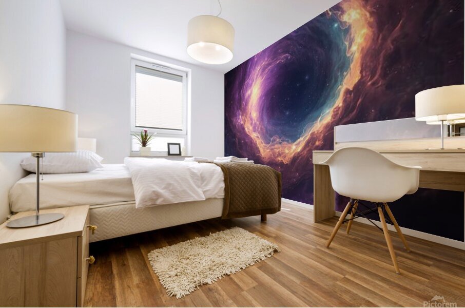 Celestial Energy Vortex – Surreal Cosmic Wormhole in Deep Space Mural print