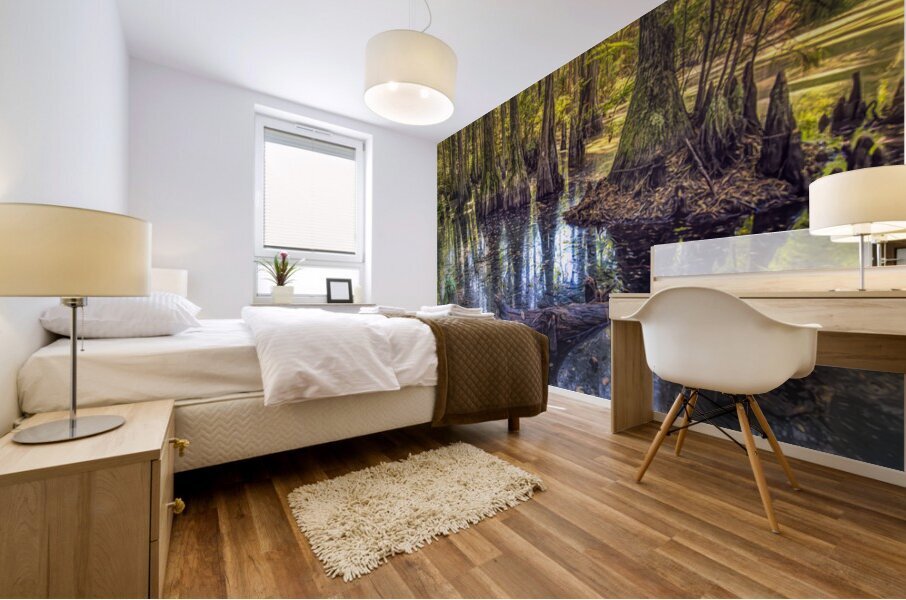 Morning in the Cypress Forest Mural print