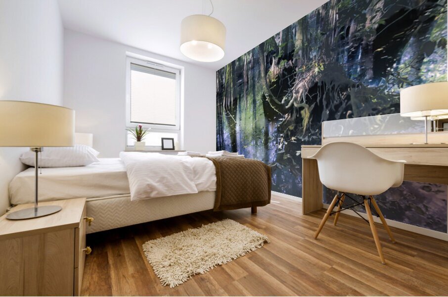 Ethereal Cypress Tree Morning  Reflections Mural print