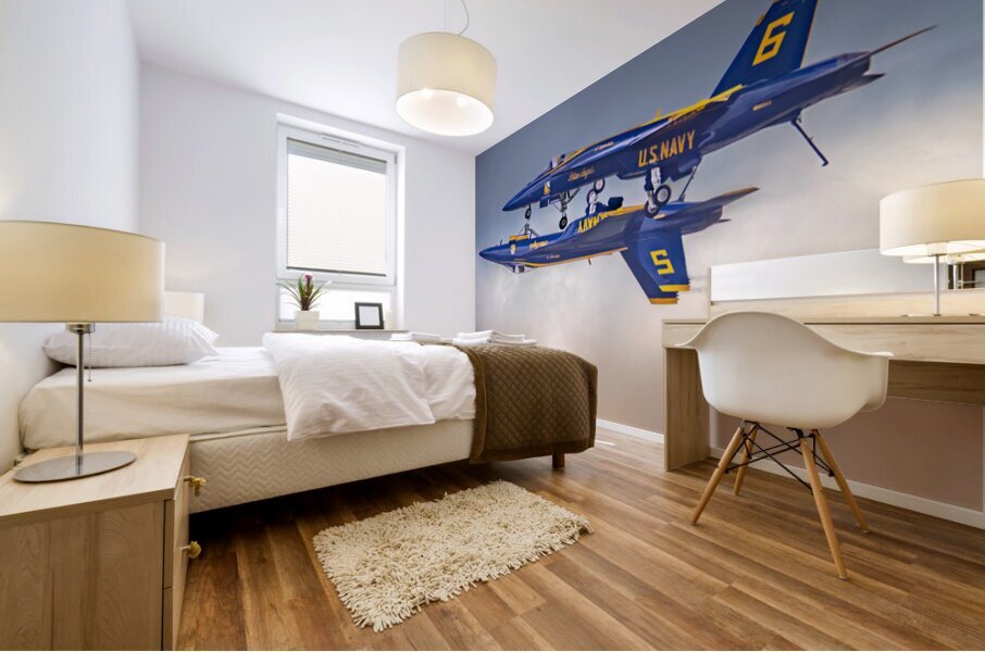 Blue Angels in Belly to Belly Aerial Formation Mural print