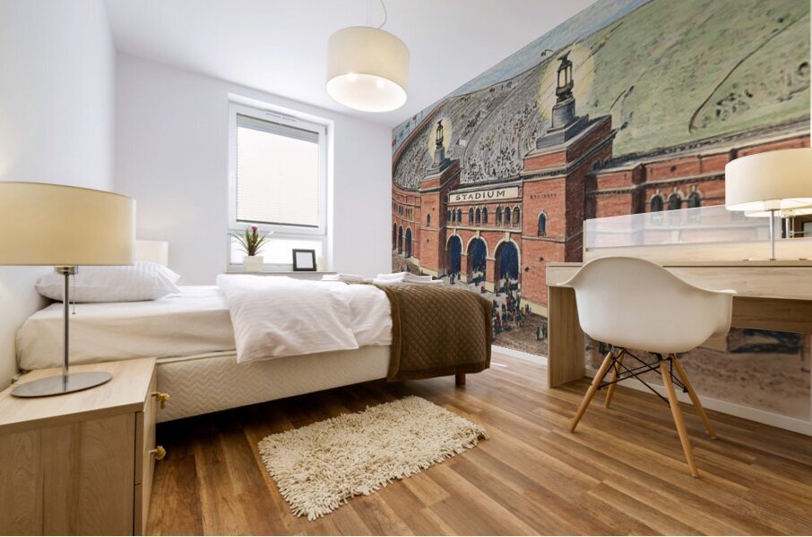 1920s Football Stadium Art Remix Mural print