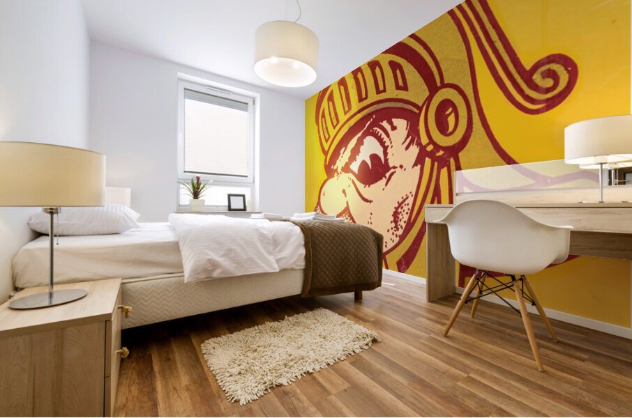 Vintage USC Trojan Cartoon Art Mural print