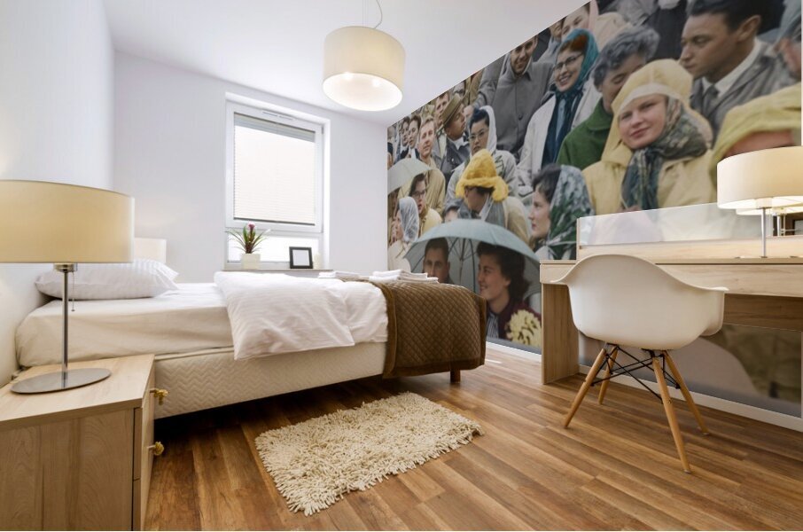 1950s North Texas Football in Rain Mural print