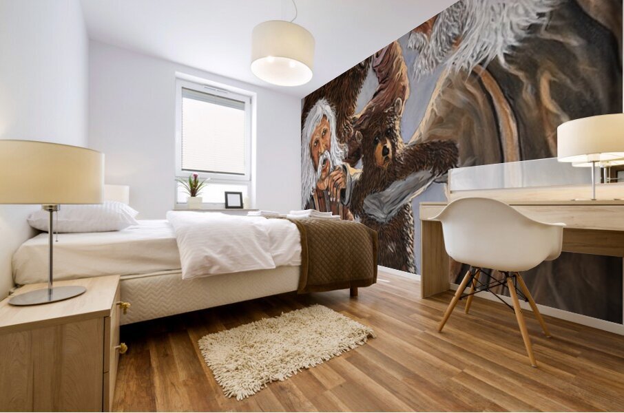 IMG 4228 Two Mount Man mama grizzly in her cub Mural print