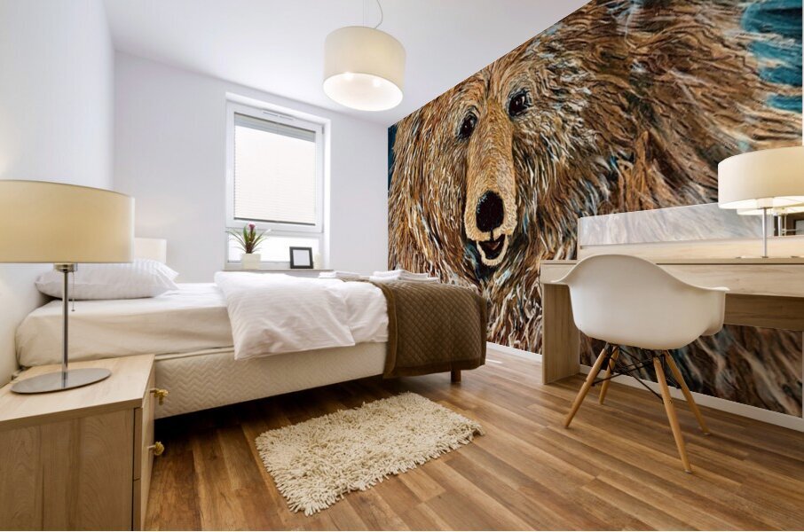 IMG 3733 colorful grizzly bear head Mural print