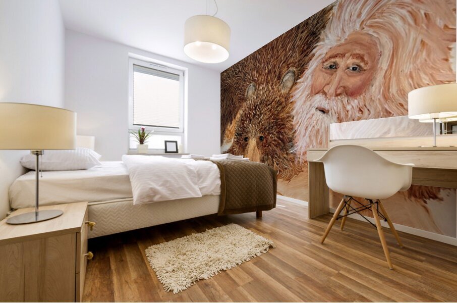 IMG 4317 - Old man And his grizzly bear Mural print