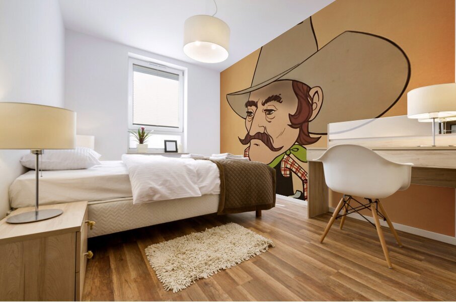 Throwback Oklahoma State Pistol Pete Cartoon Mascot Art Mural print