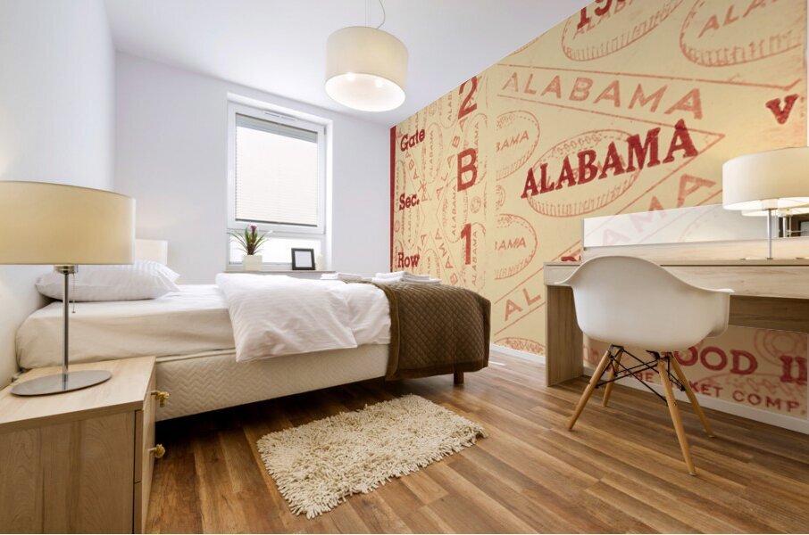 1936 Alabama Crimson Tide Football Ticket Remix Mural print