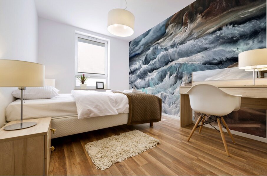 Swirling waves seascape Mural print