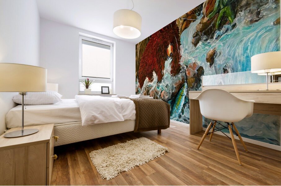 IMG 0310 -fisherman grizzly bear rainbow  trout Mural print