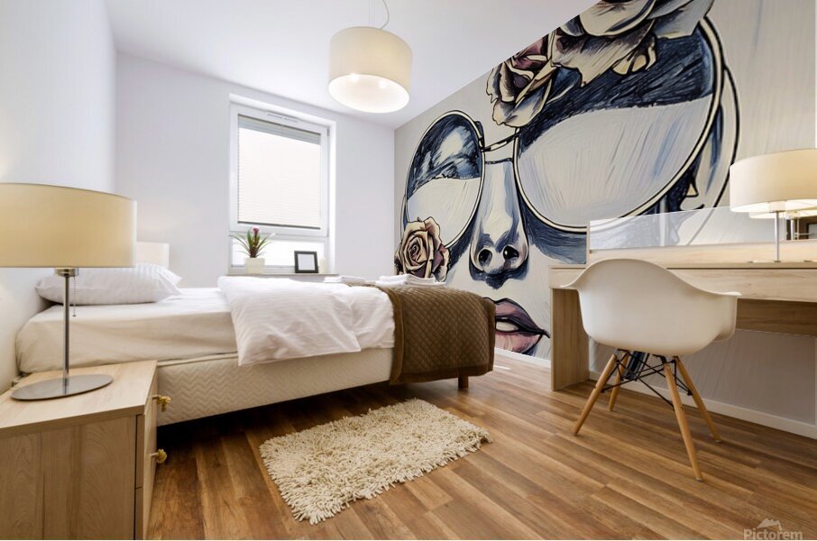 ArtXcl 346 woman sunglasses roses Mural print