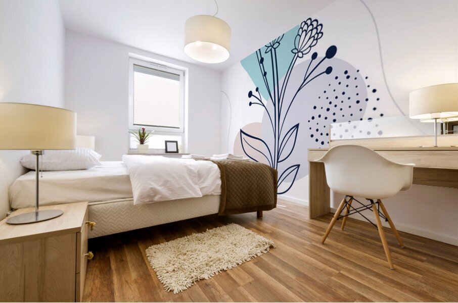 Line art posters design . c Mural print