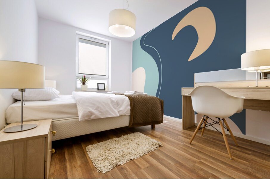 Abstract colorful landscape. b Mural print