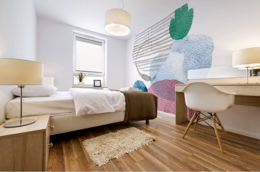 Modern acrylic design. b Mural print