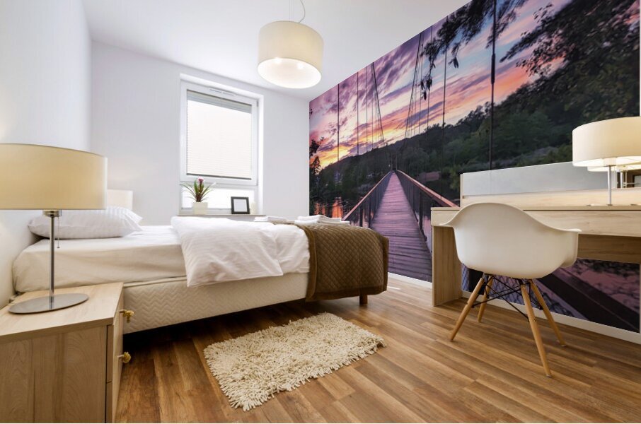 Crossing at Dusk Mural print