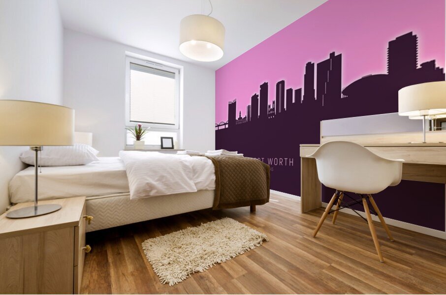 Fort Worth Texas Skyline Mural print