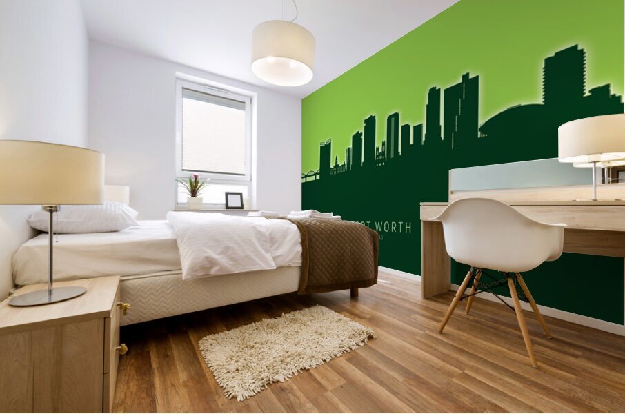 Fort Worth Texas Skyline Mural print