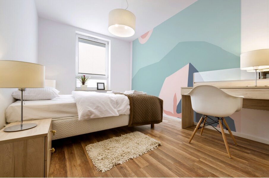 Colorful landscape. b Mural print