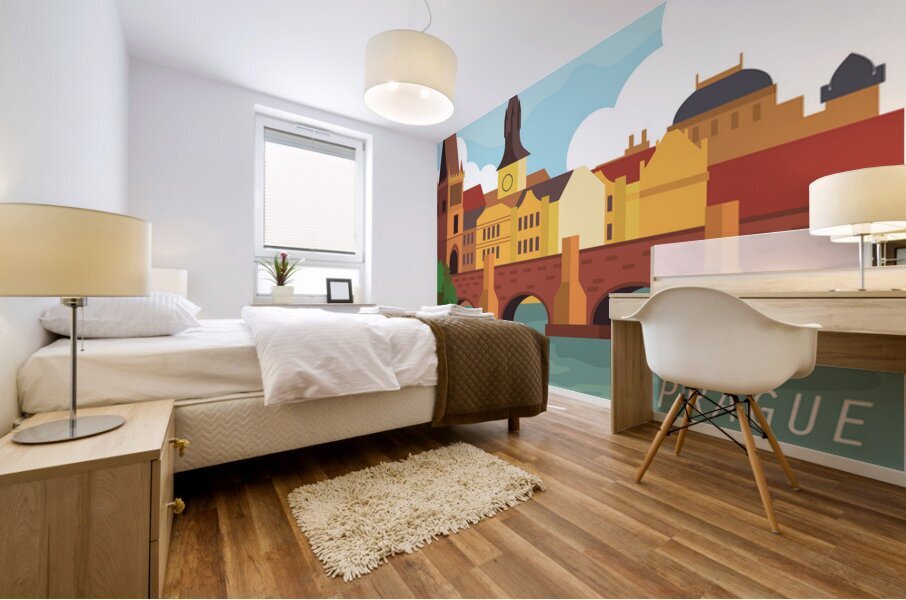Travel to Prague Mural print