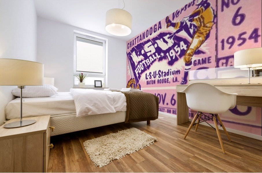 1954 Chattanooga vs. LSU Football Ticket Art Mural print