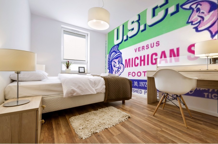 1972 Michigan State vs. USC Football Ticket Art Mural print