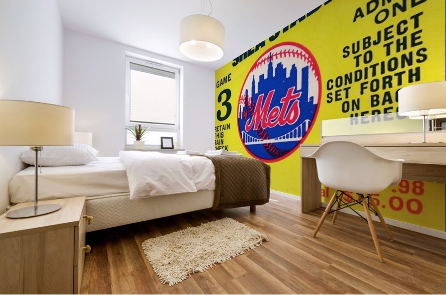 1973 Mets World Series Ticket Wall Art Mural print