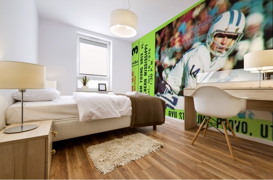 1976 BYU Cougars Ticket Stub Art Mural print