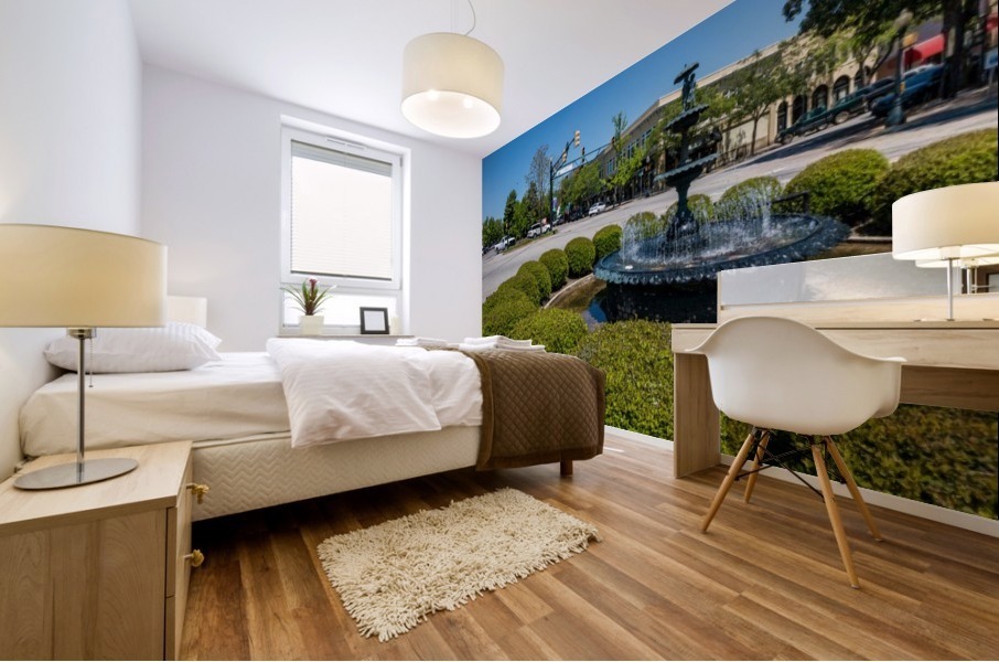 Fountain in Downtown Aiken 5897 Mural print