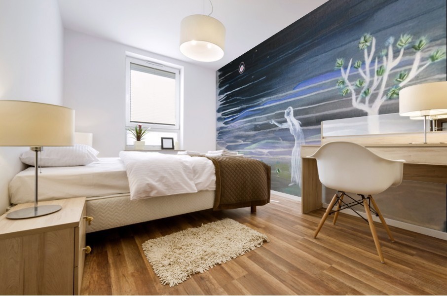 She chased the moon Mural print