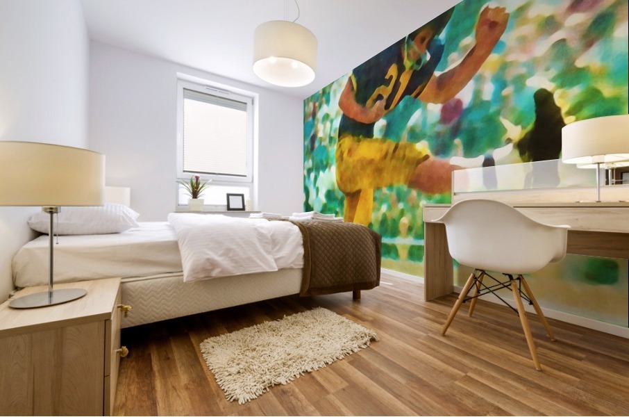 California Bears Watercolor Football Punter Mural print