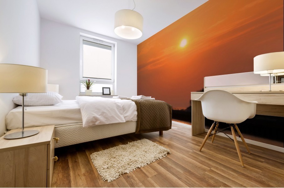 Sunset at the Lake Mural print