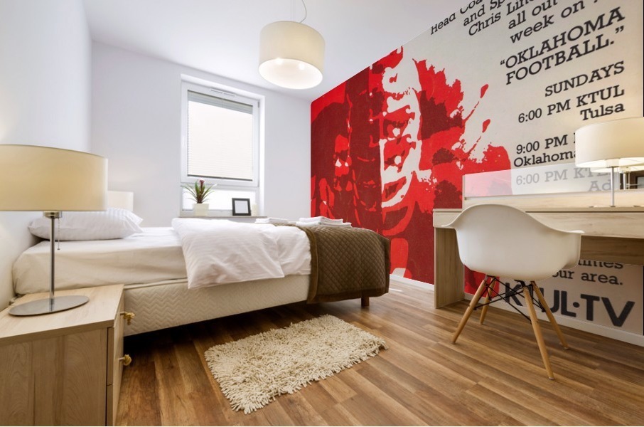 1979 ktul tv oklahoma football show barry switzer chris lincoln tulsa television channel 8 ad poster Mural print