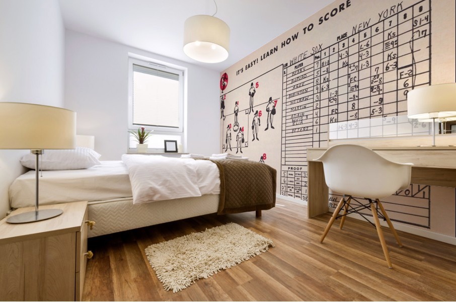 learn how to score baseball position numbers art Mural print