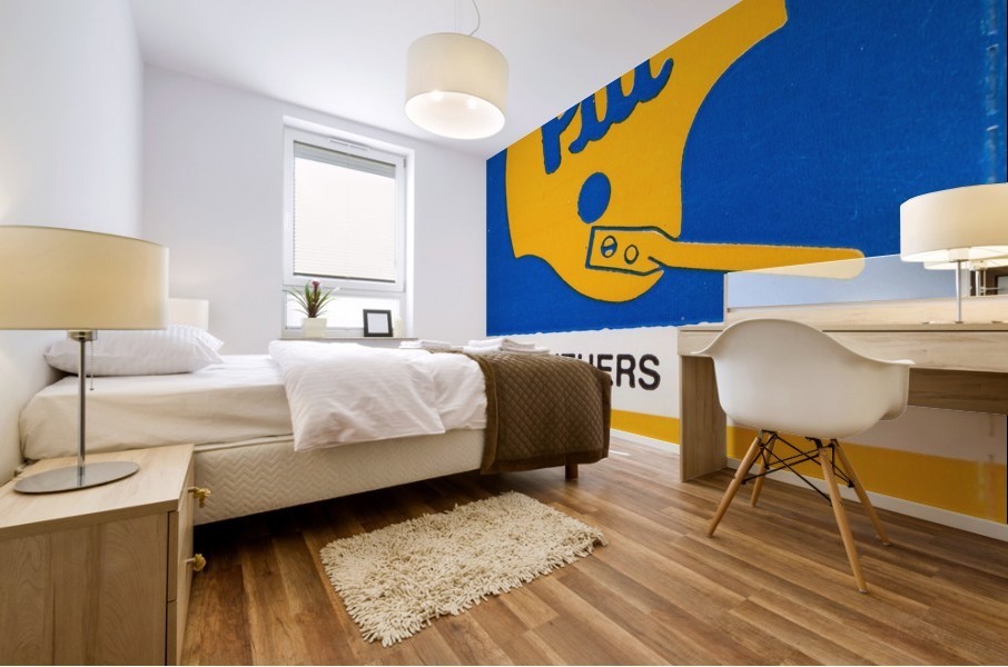 1984PittsburghPanthersRetroFootballHelmetTicketStubVintageArtRowOneBrand Mural print