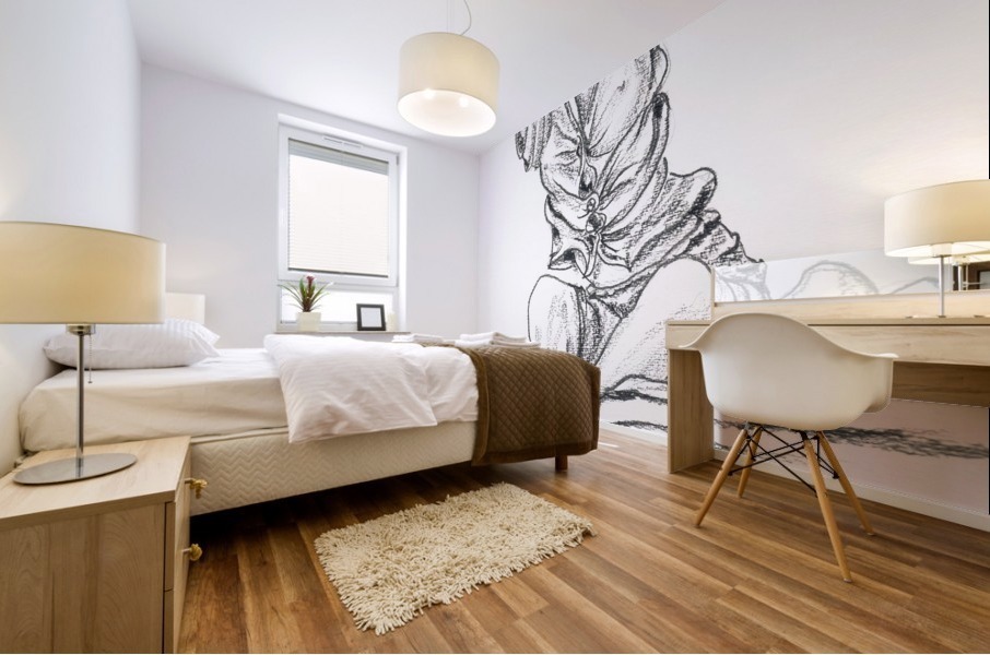 Sophia_ charcoal Mural print