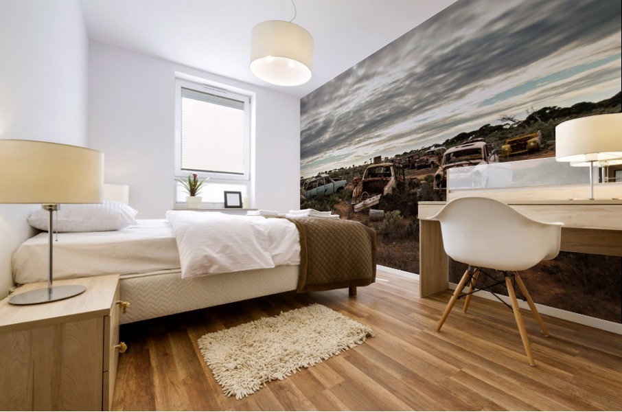 Vintage Car Graveyard Mural print