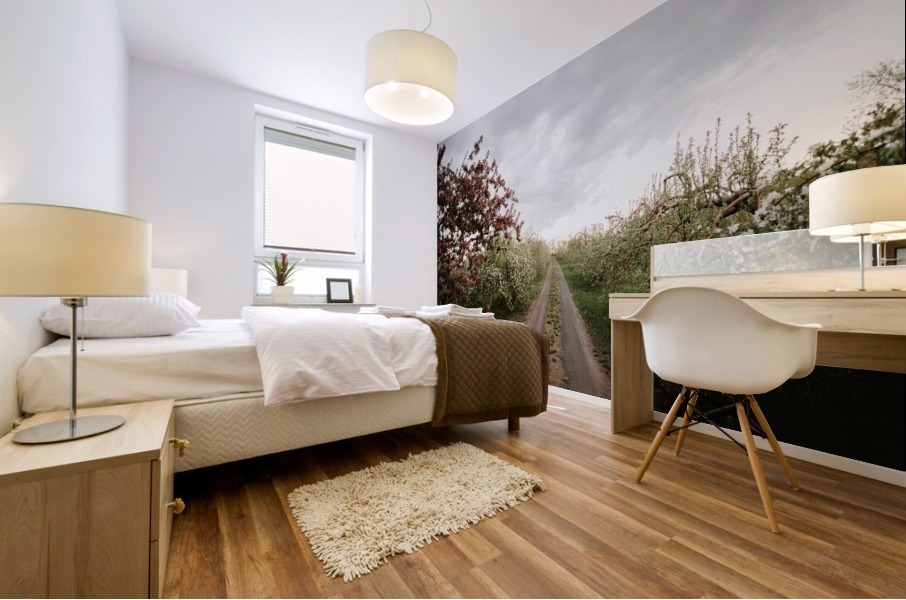 Chemin fleuri Mural print